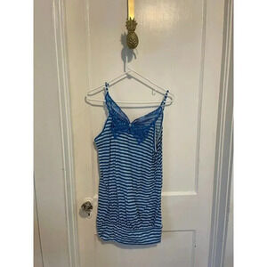 No Boundaries Women's size XX-Large Blue Striped Butterfly Tanktop